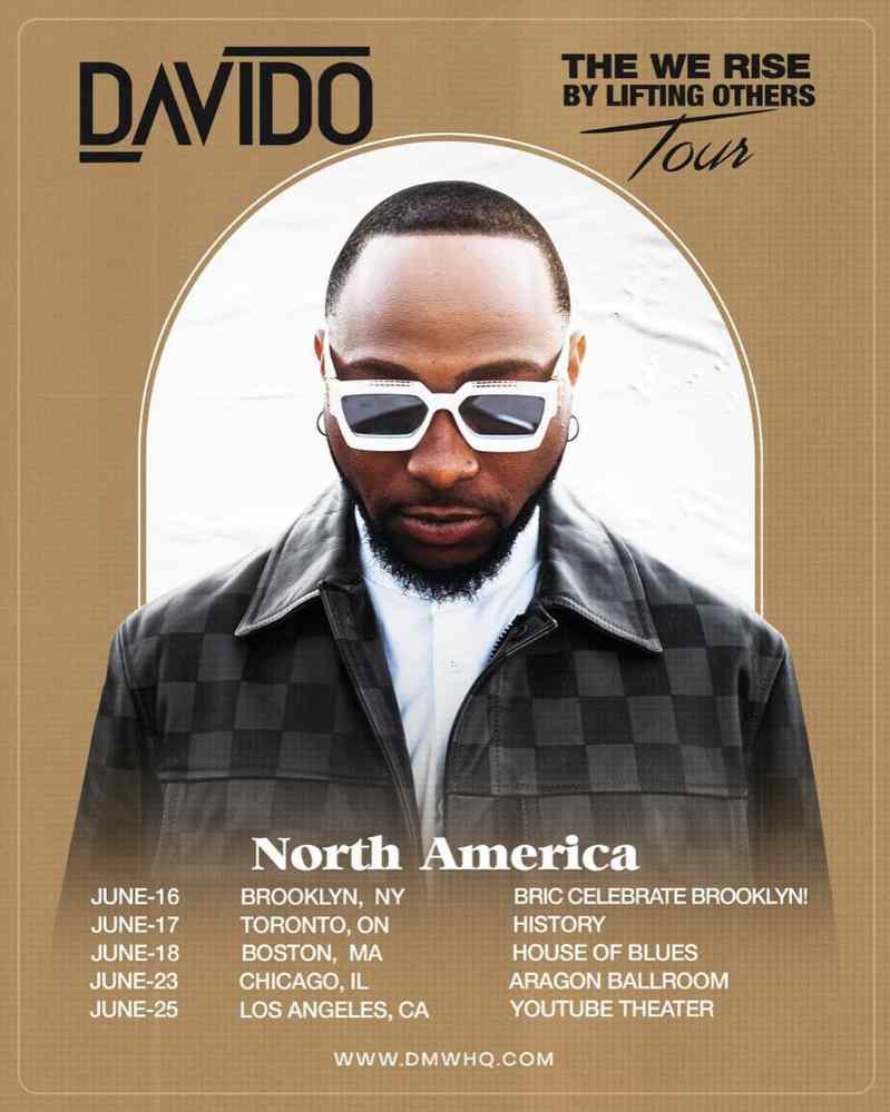 davido wrblo tour 2022 tickets dates