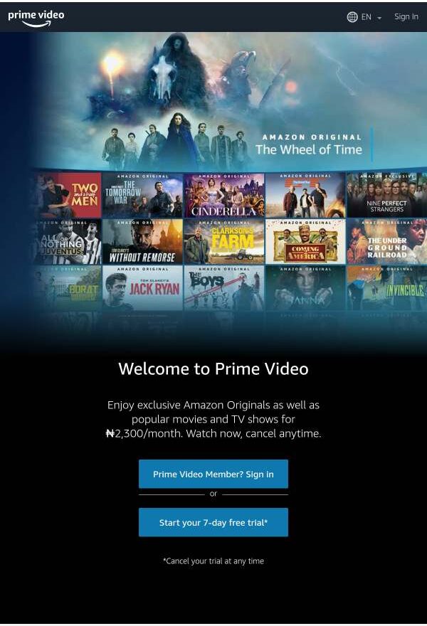 Prime Video nigeria