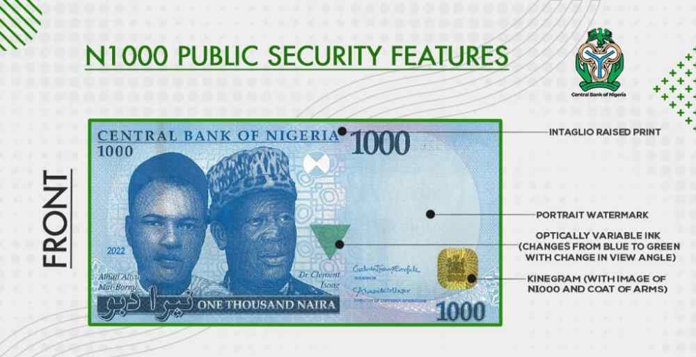 detect fake 1000 naira note