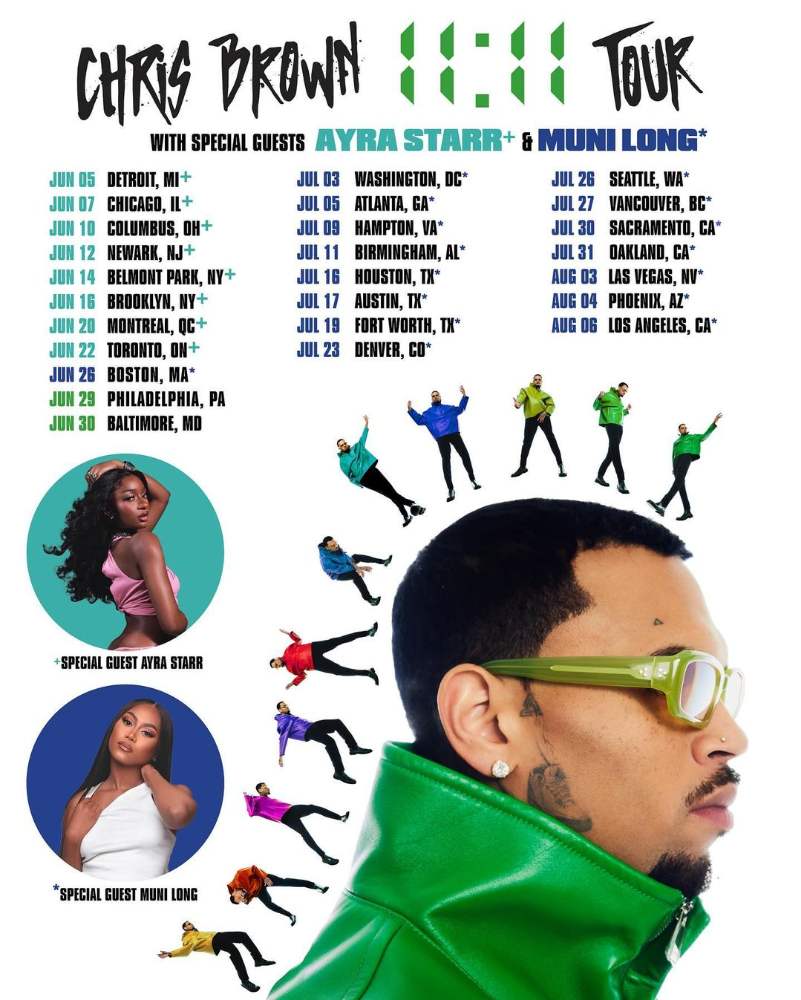 Ayra Starr on tour with Chris Brown